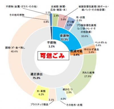 平成30年度可燃ごみ組成分析結果