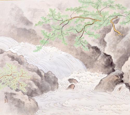 小野竹喬、【伊豆の海】、希少な大判額装用画集より、美品、日本人画家