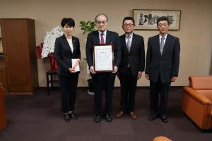神島協議会様からの寄附受納式（能登半島地震災害義援金）