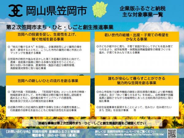 第２次笠岡市まち・ひと・しごと創生推進事業